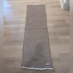 Brown and Cream Waffle Runner Rug